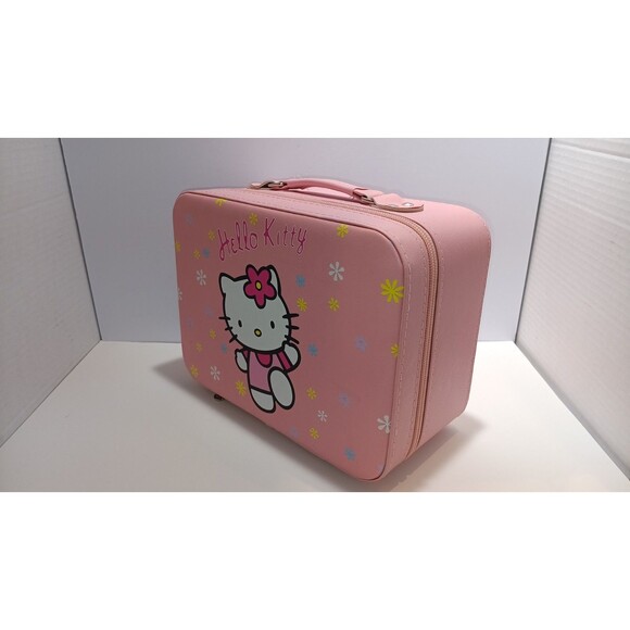 Pink Hello Kitty Travel Cosmetic Case Box Beauty Makeup Case Bag Organizer - Picture 3 of 7